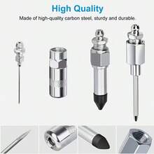 9Pcs Brand New Grease Gun Needle Nozzle Kit With Adapter Fitting Adapter Tool - A - 查看 4