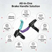 8pcs Mountain Bike Brake Lever Protective Covers, Fixed Gear Bicycle Silicone Brake Handle Covers, Anti-Slip Handlebar Grips - Multicolor - View 6