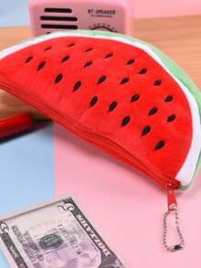 1PC Cute Fruit Storage Bag, Large Capacity Fruit Shaped Stationery Pouch, Portable Fluffy Makeup Bag, Cute Backpack Accessory, Beautiful Student Learning Supplies, Suitable For Gifts And Student Learning Use - Fruit Pencil Case - View 9