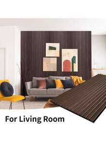 JZGZR Wood Slat Wall Panel, 48.03x 23.82x 0.83 Inch Wood Panels Wall, 3D Soundproof Wall Panels, Large Acoustic Panels Interior Ceiling And Wall Decor Noise Reduction, 2 Pack, Walnut - 1 + Thick Walnut - View 8