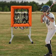 Adjustable Height Baseball Pitching Net, Portable Training Net With 9 Target Pockets For Softball Pickleball Training - Orange - View 9