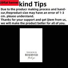 4pcs White Reserved Seat Chair Banners, "This Row Is Reserved" Pattern Seat Signs, DIY Name Chair Signs For Your Important Friends And Family, Church Pews, Wedding Banquets, Birthday Parties, Restaurants, Business Hotels, Family Gatherings, Party Favors - A - View 3