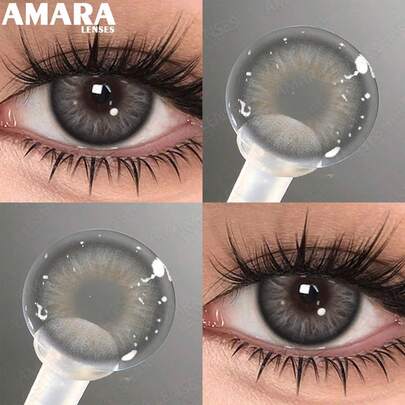 AMARA Une paire de lentilles de contact souples de nouveau style de couleur naturelle, parfaites pour les rendez-vous ou le port quotidien, avec un diamètre de 14,2 mm. Elles sont confortables, d'apparence naturelle et conviennent pour un port prolongé.