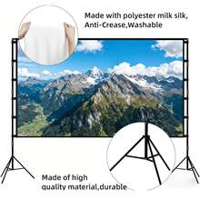 XBJ 72"/100" Projector Screen With Stand & Wall Mountable – 4K HD 16:9 PVC, 1.5 Gain, Wrinkle-Free Double Sided, Indoor/Outdoor For Backyard, Home Theater, Camping. Includes Tripod, Carry Bag & Ground Nails. Complete Kit For Proyector - View 8