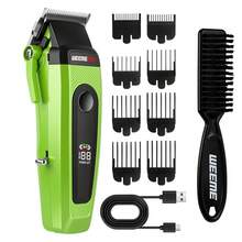 WEEME Hair Clippers For Men, LED Digital Display USB Rechargeable Hair Cutting Kit With 8 Guide Combs & Hair Brush, 3 Colors White/Green/Orange Optional, Perfect Gift For Men Father Boyfriend - View 10