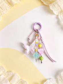 1pc Resin Flower Butterfly Bag Charm, Cute Girly Backpack Pendant - Multicolor - View 8