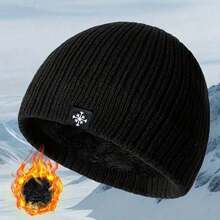 Snowflake Label Decor Knitted Knitted Hat Unisex Thick Warm Knitted Hat Lightweight Earflap Windproof Casual Hat Suitable For Cold Weather For Men And Women - Multicolor - View 11