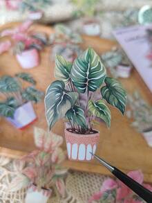 1 Pack 30pcs PET Green Plant Potted Stickers Decorative Scrapbook Diary Collage Material - DT1789 - View 4
