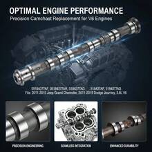 Engine Camshaft, 05184377AF 05184377AH 5184377AD 5184377AE 5184377AF 5184377AG Cam Replacement, Work With 2011-2015  Grand Cherokee, 2011-2019 Dodge Journey, 3.6L V6-XY681504 - Multicolor - View 6