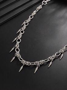 1pc Punk Rock Style Geometric Hollow Chain Rivet Tassel Pendant Men's Fashion Pants Chain, Hip Hop Casual Daily Wear, Horror Party, Rock Carnival, Street Photography, Couple Date Men's Versatile Pants Chain Gift - Pants Chain - View 7
