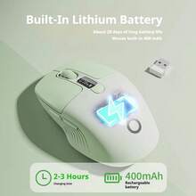 EWEADN Q1 Wireless Bluetooth Silent Mouse Ergonomic Design For Women Laptop Office Gaming Rechargeable - View 4