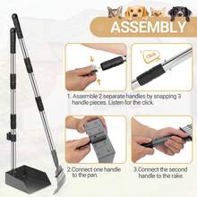 Pooper Scooper For Dogs, Metal Poop Scooper Tray And Rake Set With Adjustable Long Handle, Dog Pooper Scooper For Pet Waste Removal - View 6