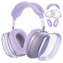 3 Pieces Set Compatible With AirPods Max 1/2 Ear Cup Covers, Apple Earphone Case TPU Dustproof 4-Piece Protective Set, Ear Caps, Headband, Shell Silicone Protective 3 Pieces Set - Multicolor - View 8