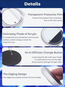 1/2pcs RGB LED Car Cup Holder Light, 7-Color Touch Sensor Cup Mat, USB Rechargeable Waterproof Interior Atmosphere Light, Car/SUV/Truck Cup Holder Decoration Accessory, Gift For Men And Women - LED - View 9