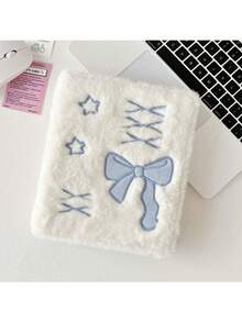 Ballet Style Bow Plush A6 Card Album, Loose-Leaf Inner Pages, Small Card Idol Collection Storage Album, 1pc Bow Star Plush Photo Card Storage Album, Cute Photo Card Storage Box, Photo Card Storage Box - A - View 8