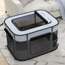 Foldable Dog Pen With Storage Bag For Indoor/Outdoor Use, Portable Pet Playpen, With Ground Stakes - T0001-01-6998 - View 10