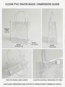 20pcs Clear Plastic Gift Bags, 6.3 X 5.1 Inches, Suitable For Boutique Weddings, Birthdays, Parties, Christenings, Bachelorette Parties And Graduation Gift Bags - Transparent - View 10