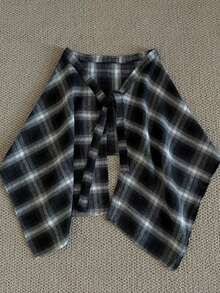 American Vintage Plaid Waist Skirt, One-Piece Layering Inner Skirt With Hip Coverage - Multicolor - View 2