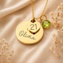 Regalo de cumpleaños, regalo de cumpleaños 16º 18º 25º 30º para mujeres, regalo de joyería de hitos, collar con nombre personalizado, regalo personalizado para hija - Multicolor - Ver 6