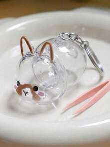 Bunny Pet Hair Keepsake Keychain, Transparent Rabbit Fur Storage Bottle With Clip, Cute Animal Memorial Pendant, Pet Hair Collection Charm Gift For Cat Dog Rabbit Lovers - White - View 8