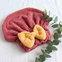 A Japanese-Style Hair Drying Cap For Women, Made From Soft Coral Fleece Material, Offers Excellent Water Absorption And Quick Drying. It Easily Wraps Around Long Hair, Eliminating The Risk Of Heat Damage From Hair Dryers. Comfortable And To Wear - Multicolor - View 11