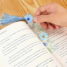 5/10 miếng tấm acrylic hình chữ nhật kèm tua rua, thẻ acrylic trơn, tấm acrylic tua rua cho đồ thủ công, đánh dấu sách, móc khóa, trang trí đám cưới và Giáng Sinh, 10 tua rua, phù hợp cho dự án DIY và thẻ quà tặng - Dấu trang trong suốt - Xem 7