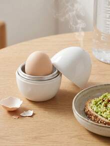 2pcs/Set (Tray + Lid) Latest Microwave Egg Cooker, Portable Aluminum Egg-Shaped Steamer, Creative Egg Cup, Egg Yolk Separator, Soft/Hard Boiled Egg Maker, Compact Design For Quick Breakfast, Suitable For Fitness Enthusiasts, Office, Dorm - Multicolor - View 7