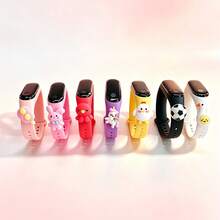 7pcs/Set Women's LED Touch Screen Electronic Watch, TPU Strap, With Cute Animal 3D Pattern -- 7 Colors Matching, Can View Time & Date, Suitable For Back To School, Birthday, Christmas, Holiday Gifts, Daily Wear, School, Sports - Multicolor - View 6