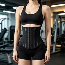 1pc Women's Tight Waist Trainer Corset, Original Colombian Waist Cincher, Abdominal Compression Shaping Corset - Black - View 12