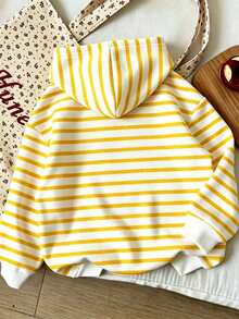 Áo nỉ hoodie ấm họa tiết cún con hoạt hình cho bé gái - Màu vàng - Xem 2