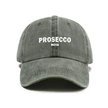 男士棒球帽 日常極簡風 Prosecco 葡萄酒字母印花 復古做舊水洗 軟頂 防曬帽 - A - 查看 9