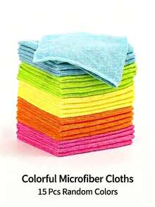 20pcs Microfiber Cleaning Cloths, 11.5 X 11.5 Inch Random Color Soft Cleaning Rags, Quick-Dry Absorbent Multi-Purpose Towels, Suitable For Kitchen, Bathroom, Glass, Home Cleaning - Multicolor - View 14