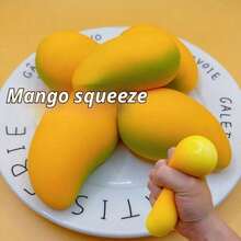 1pc Realistic Mango Squeeze Toy, Creative Food Stress Relief Toy, Squeeze Pressure Release Toy, Party Gag Gift, Popular Item - Multicolor - View 2