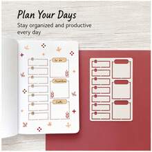 8pcs 5.82 X 8.26 Inch Cream White PET Bullet Journal Stencil, Precision Laser Cut Hollow Reusable Plastic Template, Suitable For A5 Dot Grid Notebook, Scrapbooking, Personal Planner DIY Decoration - 8pcs - View 2
