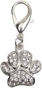 XKSRWE Dog Cat Collar Charm Rhinestones Paw Pendant Pet Accessory Jewelry - ColorA - View 1