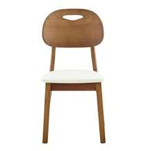 Modern Style Dining Chair Set (2 Pieces) / Oval Solid Wood Dining Chairs With Backrest / Wooden Chairs With Carrying Handles / Upholstered Kitchen Chairs / Suitable For Dining Room And Living Room - 白色+胡桃木色 - 查看 8