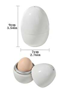 2pcs/Set (Tray + Lid) Latest Microwave Egg Cooker, Portable Aluminum Egg-Shaped Steamer, Creative Egg Cup, Egg Yolk Separator, Soft/Hard Boiled Egg Maker, Compact Design For Quick Breakfast, Suitable For Fitness Enthusiasts, Office, Dorm - Multicolor - View 12