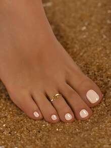 EleRunis 925 Sterling Silver Minimalist Chunky Basic Plain Toe Ring Adjustable Size Summer Beach Wear Open Design Versatile Foot Jewelry For Girls Beach Travel - Gold - View 5