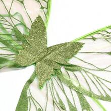 JEWELRYWE Large Fairy Wings Glitter Transparent Fairy Costume, Butterfly Wings Angel Elf Dress Accessories, Party Cosplay, Fairy Magic Wand Garland Elf Ears - 綠色 - 查看 15