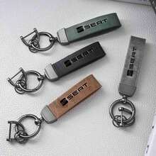Metal Vintage Leather Car Styling Keychain Key Ring For Seat Leon 5F Mk3 Ibiza 6J Tarraco Arona Ateca Auto Accessories - A - View 4