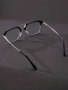1 paire de lunettes à demi-monture en métal pour hommes, polyvalentes et premium pour le port quotidien, les voyages, les fêtes, la plage et les vacances - multicolore - Voir 3