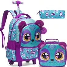 Girls' Rolling Backpack With Crossbody Bag And Pencil Case, Cute Portable Student School Bag - Rolling Backpack - View 14