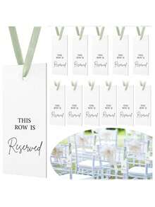1/12pcs Ribbon Wedding Chair Reserved Cards - Decorative Seat Cards For Ceremony And Party Events, Ideal Party Supplies For Bridal Shower Seating Arrangement, Table Cards, Place Cards And Table Markers - Multiple Styles - View 8