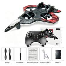 TOKQI Remote Control Drone, Blue/Red Camouflage Coating,SBS Anti-Fall Material,Fighter Jet With Durable Lights,Hover Capability,One-Key Flip/Take-Off/Descend/Hover Functions,For Beginners Indoors/Outdoors/Parties, Multi-Rotor Quadcopter Toy Fighter Plane - View 16