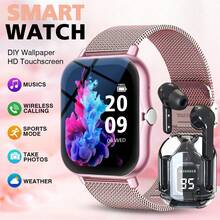 NcmRyu Sports Smartwatch + Earphone Set, Steel Band Watch, 1.83 Inch HD Display, Alloy Body, Wireless Calling, Multiple Sports Modes, Sedentary Reminder And Other Functions, Suitable As Gift For Friends And Couples, Compatible With Android And IOS - View 2