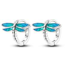 Vectoflux 1 Pair Gothic Natural Style S925 Sterling Silver Low-Allergenic Dragonfly Fire Dragon Shiny Tulip Iris Dangle Earrings Women's Wedding Party Birthday Jewelry Gift - Multicolor - View 16