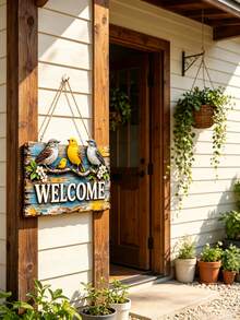 1件 2D平面波希米亞風金屬「Welcome」歡迎牌,彩色鳥類門廊裝飾,適用於住家地址顯示、房間、花園、露台、入口裝飾,入厝/節日禮物,適合家人/朋友與居家裝飾愛好者 - 花鳥WL - 查看 6
