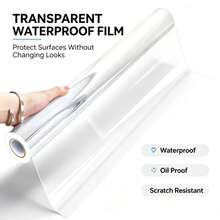 1 Roll Transparent Heat-Resistant Oil-Proof Kitchen Sticker, Removable Protective Film, Anti-Stain Anti-Scratch, Suitable For Home Walls, Tiles, Stoves, Desktops, Furniture Protection Wallpaper - A - View 7