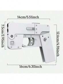 Mini Folding Automatic Soft-Bullet Gun, Adult Stress-Relieving Soft-Bullet Toy Gun. Mini Folding Automatic Firing. Office Stress-Relieving Interactive Small Item. - White - View 7