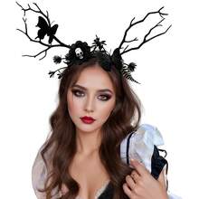1pc/Set - Halloween Headband Costume Party Dark Style Exaggerated Hair Accessory Realistic Tree Branch Butterfly Headband Headpiece - Multicolor - View 4